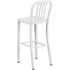 image:imageFlash Furniture Gael 30 Commercial Metal Barstools with Footrest Vertical Slat Back Bar Height Stools for Restaurants and Kitchens Set of 2 SilverWhite