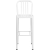 image:imageFlash Furniture Gael 30 Commercial Metal Barstools with Footrest Vertical Slat Back Bar Height Stools for Restaurants and Kitchens Set of 2 SilverWhite