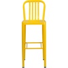 image:imageFlash Furniture Gael 30 Commercial Metal Barstools with Footrest Vertical Slat Back Bar Height Stools for Restaurants and Kitchens Set of 2 SilverYellow
