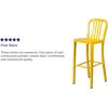 image:imageFlash Furniture Gael 30 Commercial Metal Barstools with Footrest Vertical Slat Back Bar Height Stools for Restaurants and Kitchens Set of 2 SilverYellow