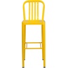image:imageFlash Furniture Gael 30 Commercial Metal Barstools with Footrest Vertical Slat Back Bar Height Stools for Restaurants and Kitchens Set of 2 SilverYellow
