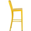 image:imageFlash Furniture Gael 30 Commercial Metal Barstools with Footrest Vertical Slat Back Bar Height Stools for Restaurants and Kitchens Set of 2 SilverYellow