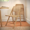 image:imageFlash Furniture Galene Cane Rattan Folding Chair Set Solid Wood Frame and Seat Ventilated Backrest Event Seating Solution Pack of 2 NaturalNatural