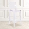 image:imageFlash Furniture Ghost Barstool with Square Back in Transparent CrystalPack of 1