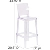 image:imageFlash Furniture Ghost Barstool with Square Back in Transparent CrystalPack of 1