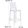 image:imageFlash Furniture Ghost Barstool with Square Back in Transparent CrystalSet of 4