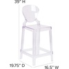 image:imageFlash Furniture Ghost Counter Stool with Tear Back in Transparent CrystalPack of 4