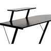 image:imageFlash Furniture Glass LShape Computer Desk with Silver Metal FrameBlack TopBlack Frame