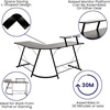 image:imageFlash Furniture Glass LShape Computer Desk with Silver Metal FrameBlack TopBlack Frame
