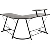 image:imageFlash Furniture Glass LShape Computer Desk with Silver Metal FrameBlack TopBlack Frame