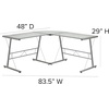 image:imageFlash Furniture Glass LShape Computer Desk with Silver Metal FrameClearSilver