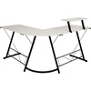 image:imageFlash Furniture Glass LShape Computer Desk with Silver Metal FrameWhite TopBlack Frame