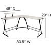 image:imageFlash Furniture Glass LShape Computer Desk with Silver Metal FrameWhite TopBlack Frame