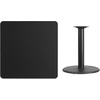image:imageFlash Furniture Graniss 36 Square Walnut Laminate Table Top with 24 Round Table Height BaseBlack