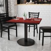 image:imageFlash Furniture Graniss 36 Square Walnut Laminate Table Top with 24 Round Table Height BaseMahogany