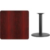 image:imageFlash Furniture Graniss 36 Square Walnut Laminate Table Top with 24 Round Table Height BaseMahogany