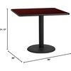 image:imageFlash Furniture Graniss 36 Square Walnut Laminate Table Top with 24 Round Table Height BaseMahogany