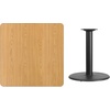 image:imageFlash Furniture Graniss 36 Square Walnut Laminate Table Top with 24 Round Table Height BaseNatural