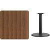 image:imageFlash Furniture Graniss 36 Square Walnut Laminate Table Top with 24 Round Table Height BaseWalnut