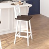 image:imageFlash Furniture Gwendolyn Commercial Grade Modern Farmhouse Barstool  Gray Wash Walnut Solid Wood Frame  Bar Height  360 Swivel Seat  Integrated FootrestAntique White Wash FrameGray Wash Seat