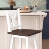 image:imageFlash Furniture Gwendolyn Commercial Grade Modern Farmhouse Barstool  Gray Wash Walnut Solid Wood Frame  Bar Height  360 Swivel Seat  Integrated FootrestAntique White Wash FrameGray Wash Seat