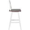 image:imageFlash Furniture Gwendolyn Commercial Grade Modern Farmhouse Barstool  Gray Wash Walnut Solid Wood Frame  Bar Height  360 Swivel Seat  Integrated FootrestAntique White Wash FrameGray Wash Seat