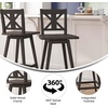 image:imageFlash Furniture Gwendolyn Commercial Grade Modern Farmhouse Barstool  Gray Wash Walnut Solid Wood Frame  Bar Height  360 Swivel Seat  Integrated FootrestGray Wash Walnut