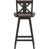 image:imageFlash Furniture Gwendolyn Commercial Grade Modern Farmhouse Barstool  Gray Wash Walnut Solid Wood Frame  Bar Height  360 Swivel Seat  Integrated FootrestGray Wash Walnut