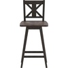 image:imageFlash Furniture Gwendolyn Commercial Grade Modern Farmhouse Barstool  Gray Wash Walnut Solid Wood Frame  Bar Height  360 Swivel Seat  Integrated FootrestGray Wash Walnut