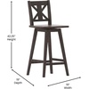 image:imageFlash Furniture Gwendolyn Commercial Grade Modern Farmhouse Barstool  Gray Wash Walnut Solid Wood Frame  Bar Height  360 Swivel Seat  Integrated FootrestGray Wash Walnut