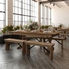 image:imageFlash Furniture HERCULES 7 x 40 Rectangular Antique Rustic Solid Pine Folding Farm Table MahoganyAntique Rustic