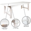 image:imageFlash Furniture HERCULES 7 x 40 Rectangular Antique Rustic Solid Pine Folding Farm Table MahoganyAntique Rustic White