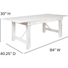 image:imageFlash Furniture HERCULES 7 x 40 Rectangular Antique Rustic Solid Pine Folding Farm Table MahoganyAntique Rustic White