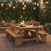image:imageFlash Furniture HERCULES 7 x 40 Rectangular Antique Rustic Solid Pine Folding Farm Table MahoganyLight Natural