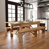 image:imageFlash Furniture HERCULES 7 x 40 Rectangular Antique Rustic Solid Pine Folding Farm Table MahoganyLight Natural