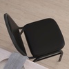 image:imageFlash Furniture HERCULES Commercial Grade 500 LB Capacity Dome Back Stack Chair  Black Vinyl Upholstery  Black Metal Frame  BuiltIn HandleBlack VinylBlack Frame
