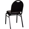 image:imageFlash Furniture HERCULES Commercial Grade 500 LB Capacity Dome Back Stack Chair  Black Vinyl Upholstery  Black Metal Frame  BuiltIn HandleBlack VinylBlack Frame