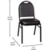 image:imageFlash Furniture HERCULES Commercial Grade 500 LB Capacity Dome Back Stack Chair  Black Vinyl Upholstery  Black Metal Frame  BuiltIn HandleBlack VinylBlack Frame