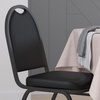 image:imageFlash Furniture HERCULES Commercial Grade 500 LB Capacity Dome Back Stack Chair  Black Vinyl Upholstery  Black Metal Frame  BuiltIn HandleBlack VinylBlack Frame