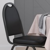 image:imageFlash Furniture HERCULES Commercial Grade 500 LB Capacity Dome Back Stack Chair  Black Vinyl Upholstery  Black Metal Frame  BuiltIn HandleBlack VinylBlack Frame