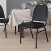 image:imageFlash Furniture HERCULES Commercial Grade 500 LB Capacity Dome Back Stack Chair  Black Vinyl Upholstery  Black Metal Frame  BuiltIn HandleBlack VinylBlack Frame