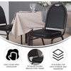 image:imageFlash Furniture HERCULES Commercial Grade 500 LB Capacity Dome Back Stack Chair  Black Vinyl Upholstery  Black Metal Frame  BuiltIn HandleBlack VinylBlack Frame