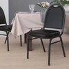 image:imageFlash Furniture HERCULES Commercial Grade 500 LB Capacity Dome Back Stack Chair  Black Vinyl Upholstery  Black Metal Frame  BuiltIn HandleBlack VinylBlack Frame