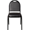 image:imageFlash Furniture HERCULES Commercial Grade 500 LB Capacity Dome Back Stack Chair  Black Vinyl Upholstery  Black Metal Frame  BuiltIn HandleBlack VinylBlack Frame