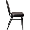 image:imageFlash Furniture HERCULES Commercial Grade 500 LB Capacity Dome Back Stack Chair  Black Vinyl Upholstery  Black Metal Frame  BuiltIn HandleBlack VinylBlack Frame