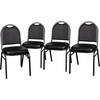 image:imageFlash Furniture HERCULES Commercial Grade 500 LB Capacity Dome Back Stack Chair  Black Vinyl Upholstery  Black Metal Frame  BuiltIn HandleBlack VinylSilver Vein Frame