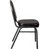 image:imageFlash Furniture HERCULES Commercial Grade 500 LB Capacity Dome Back Stack Chair  Black Vinyl Upholstery  Black Metal Frame  BuiltIn HandleBlack VinylSilver Vein Frame