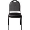 image:imageFlash Furniture HERCULES Commercial Grade 500 LB Capacity Dome Back Stack Chair  Black Vinyl Upholstery  Black Metal Frame  BuiltIn HandleBlack VinylSilver Vein Frame