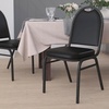 image:imageFlash Furniture HERCULES Commercial Grade 500 LB Capacity Dome Back Stack Chair  Black Vinyl Upholstery  Black Metal Frame  BuiltIn HandleBlack VinylSilver Vein Frame