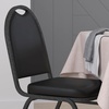 image:imageFlash Furniture HERCULES Commercial Grade 500 LB Capacity Dome Back Stack Chair  Black Vinyl Upholstery  Black Metal Frame  BuiltIn HandleBlack VinylSilver Vein Frame